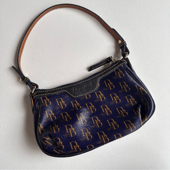 Dooney & Bourke Handbags - Dooney & Bourke Navy and Brown Clutch